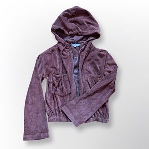 Velvet Mauve Cropped Zip-Up